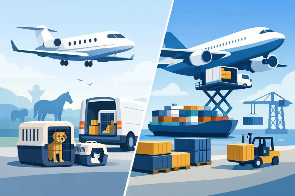 Animal Charter vs Commercial Freight