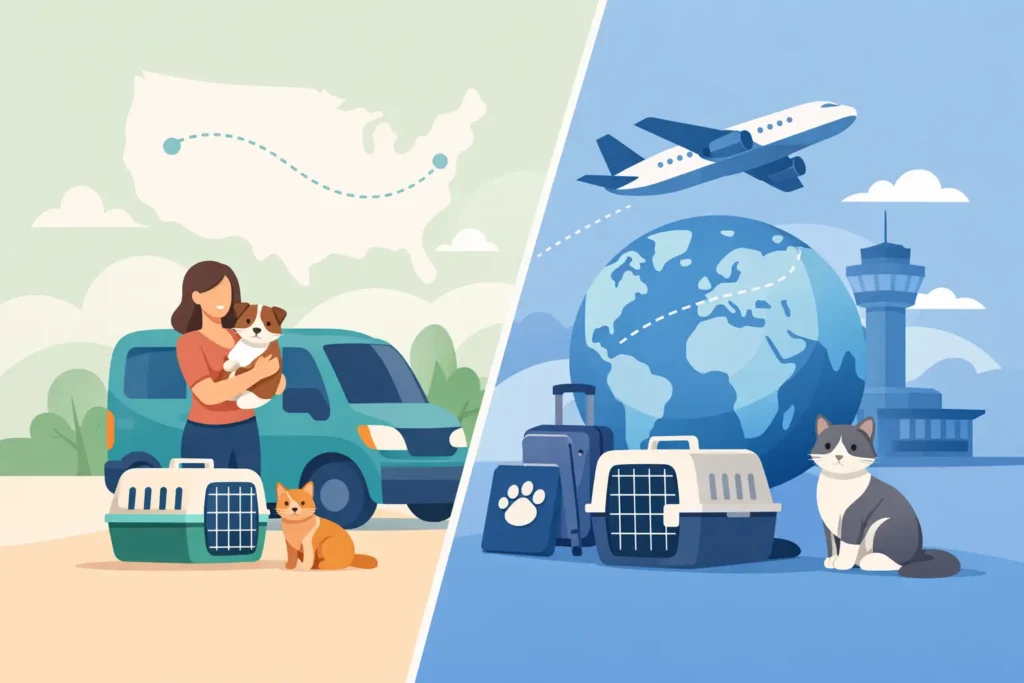 Domestic Versus International Pet Transport