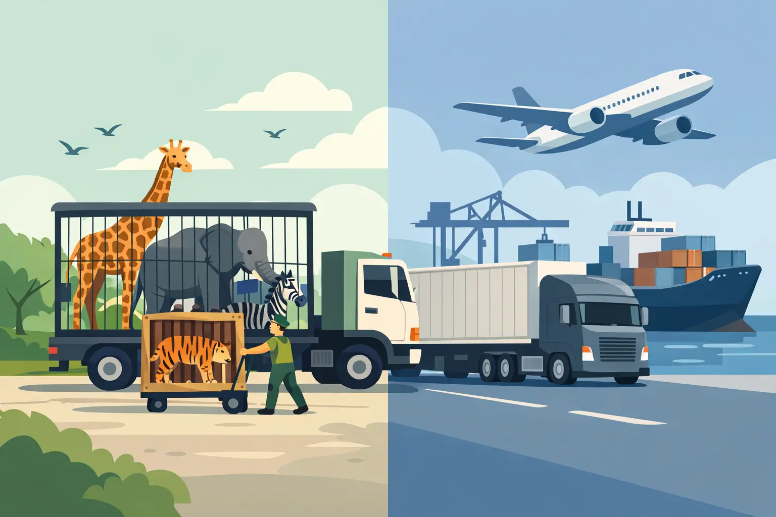 Zoo Transport Versus Commercial Freight
